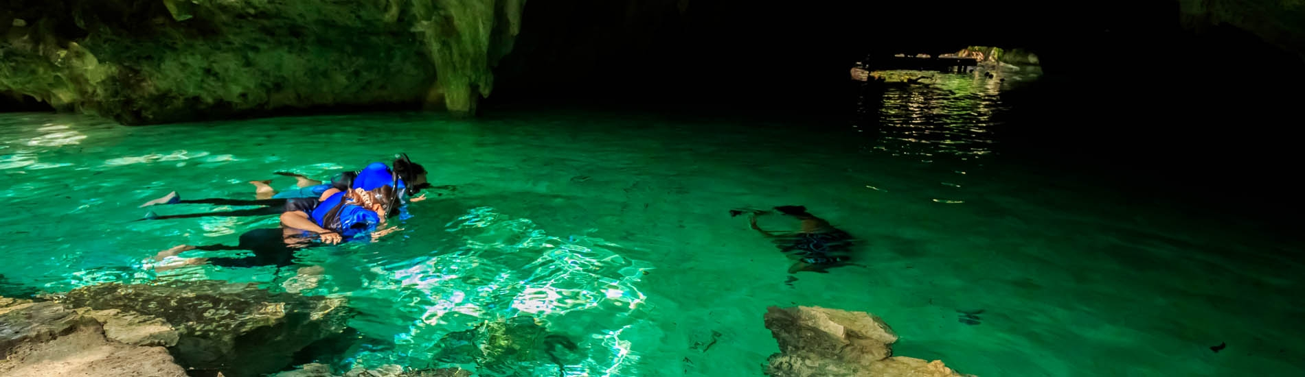 Snorkeling in cenotes of Yucatan Peninsula